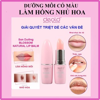 Son dưỡng môi có màu và làm hồng nhũ hoa deold Flower Lip Balm xóa thâm và khô môi 3.3g chiết xuất từ thiên nhiên