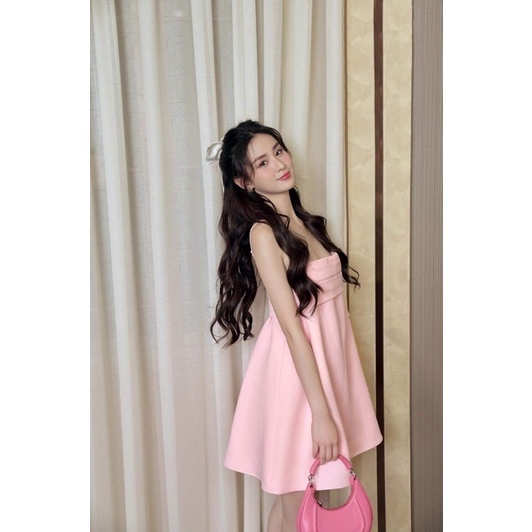 Đầm hai dây ngắn xếp ly ngực Wabisabi N2002