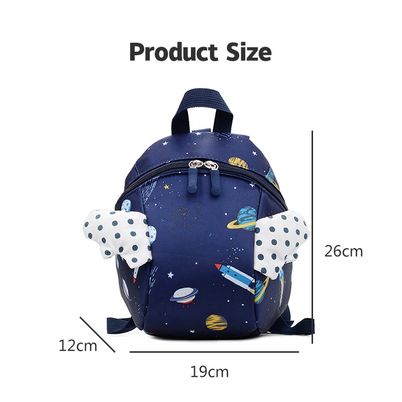 Bololo Ba Lô Đi Học Chống Thất Lạc Đính Đôi Cánh Dễ Thương Xinh Xắn Dành Cho Bé