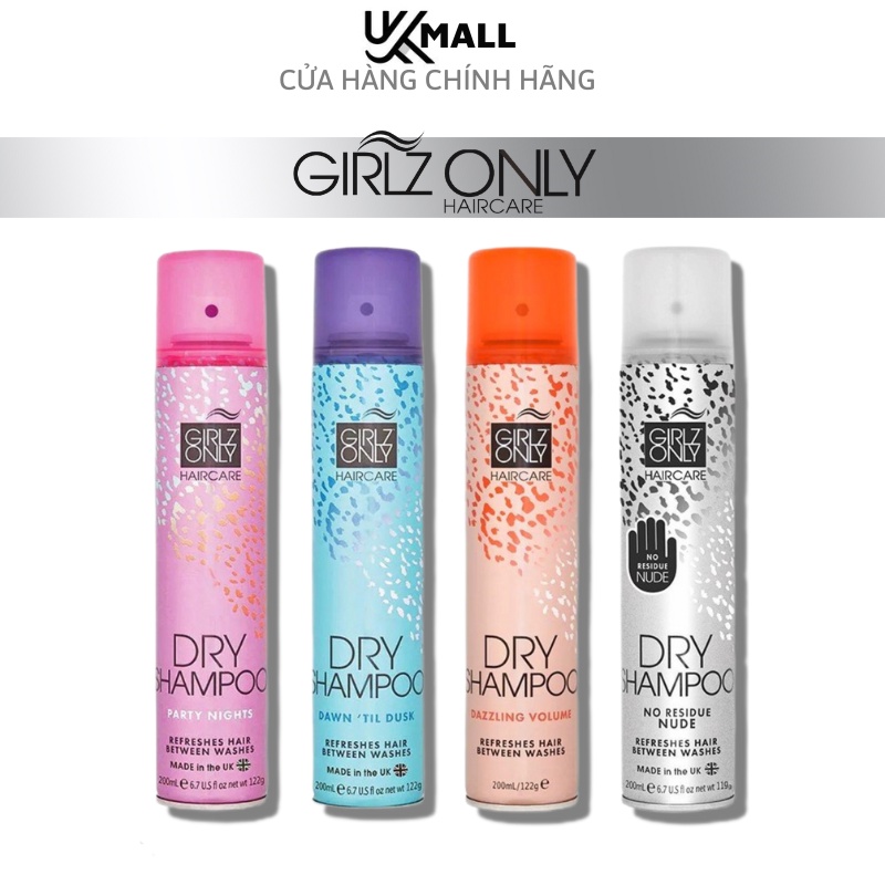 Dầu Gội Khô GIRLZ ONLY DRY SHAMPOO 200ml