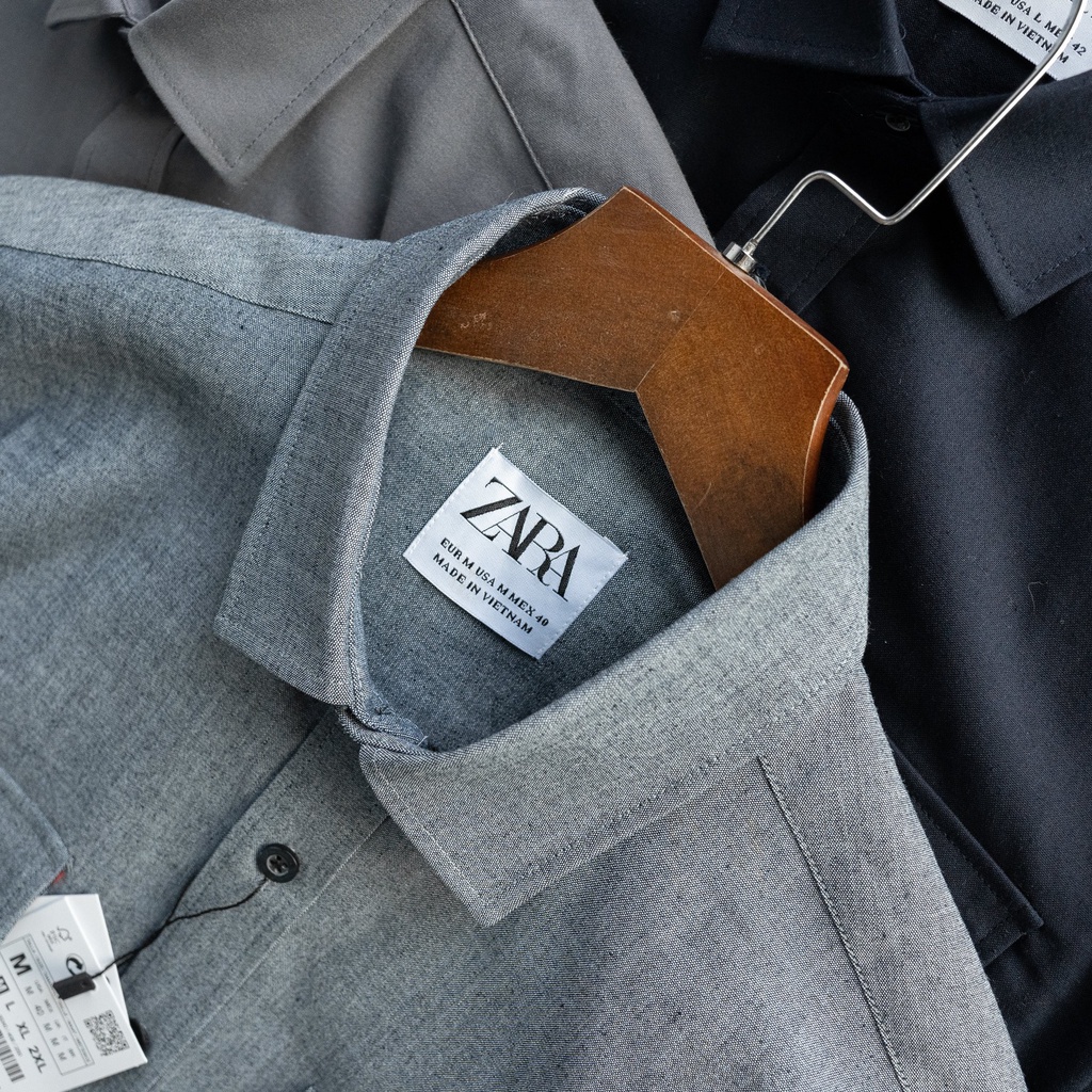 SƠMI KAKI TÚI HỘP CỘC TAY ZARA VẢI DƯ VNXK DÁNG SUÔNG