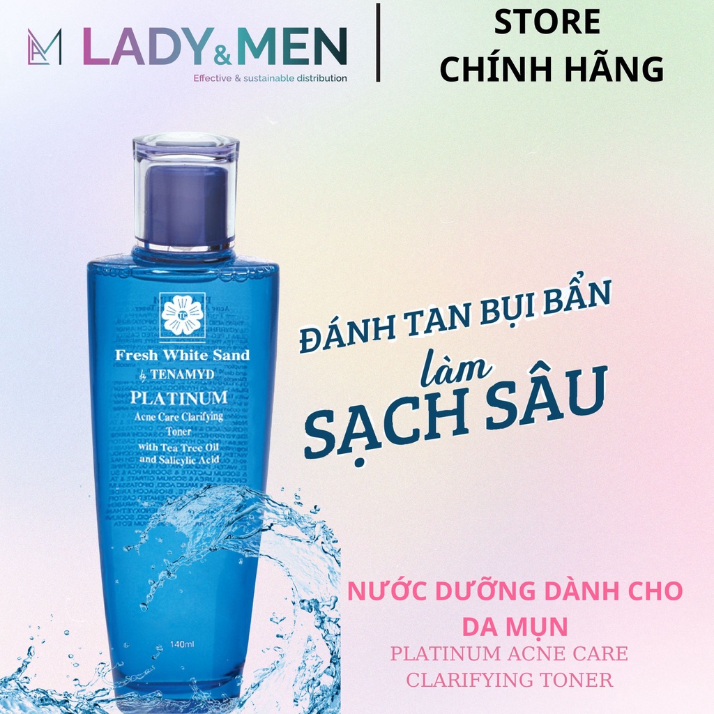 Nước dưỡng dành cho da dầu mụn Tenamyd Platinum Acne Care Clarifying Toner 140ml - Hàng chính hãng - Lady & Men Viet Nam