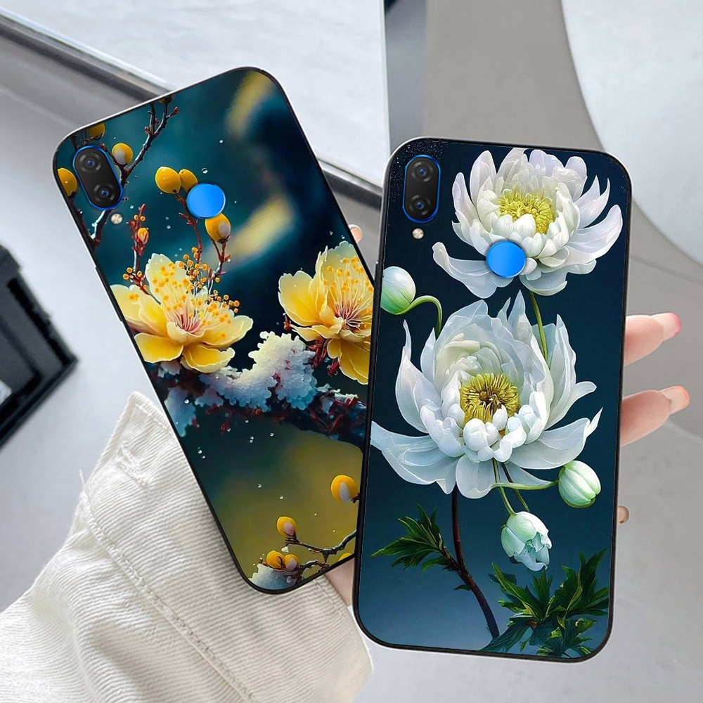 Ốp lưng huawei nova 3 / huawei nova 3i in nhám hình hoa cỏ