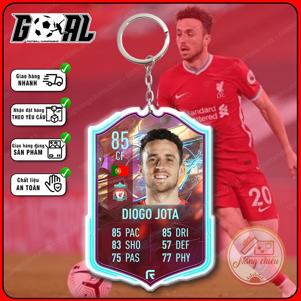 Móc khóa Ciro Diogo Jota - cầu thủ yêu thích CLB Liverpool- phụ kiện treo balo gaming [10801-10812]