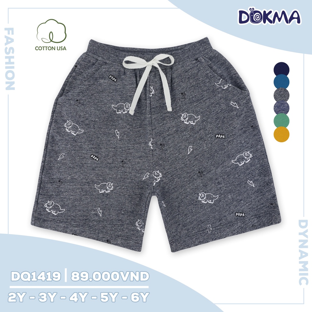 DQ1419 - DQ933 Quần ngố cotton da cá / cotton bé trai Dokma