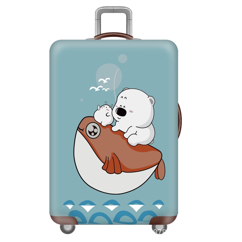 Túi bọc bảo vệ vali - Áo trùm vali - Adventure 3 chú gấu mầu xanh lá