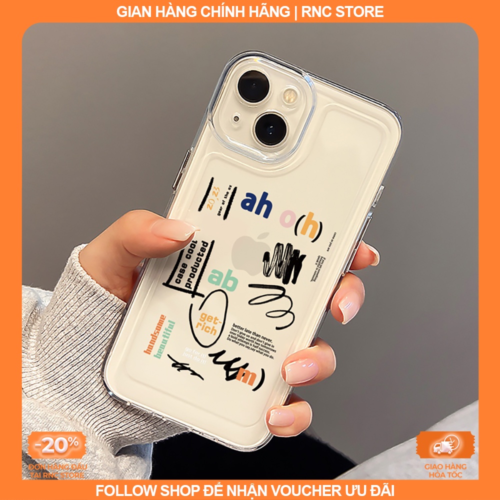 Ốp lưng Iphone X/XR/11 Pro/12/13 PM/14+/....dẻo trong Space viền camera hình Ah Oh
