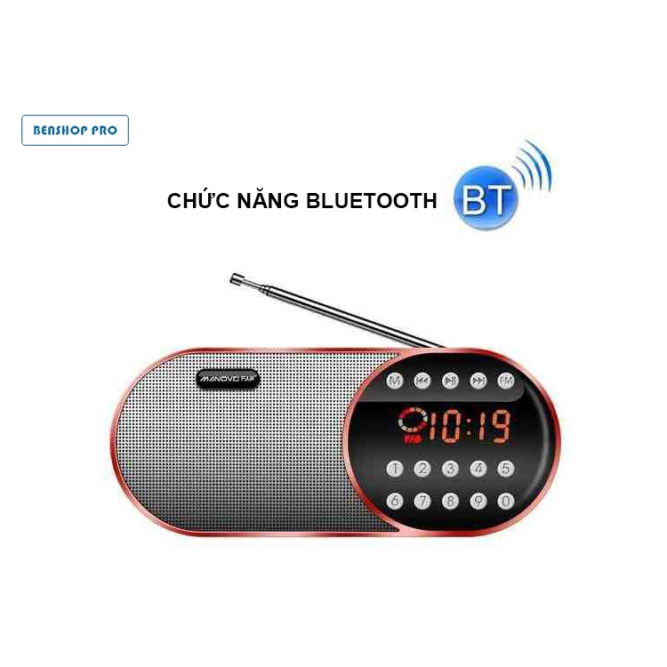 Thanh lý hàng trưng bày Radio kiêm loa bluetooth, tích hợp đèn chiếu sáng bỏ túi Manovo F1
