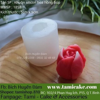 Khuôn silicon hoa hồng búp làm rau câu 4D size lớn/nhỏ