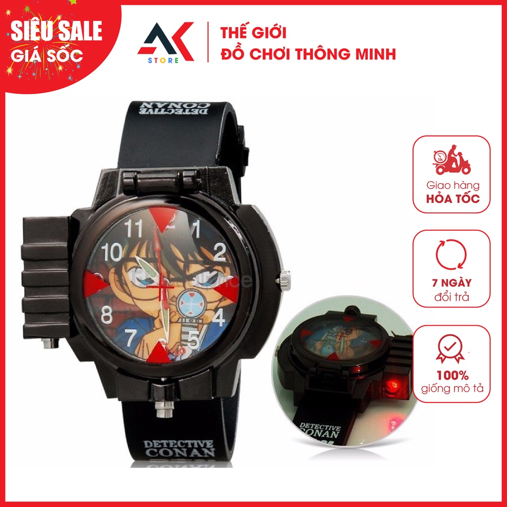Đồng Hồ Đeo Tay Trẻ Em Conan Bắn Tia Laser Đồng Hồ Thám Tử Lừng Danh Conan