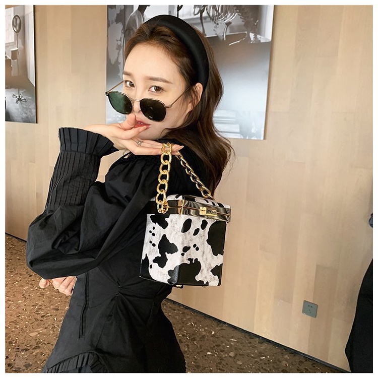 Mischa Túi Đeo Chéo Vai Bằng Da PU Họa Tiết Da Báo Thời Trang Dễ Phối Đồ