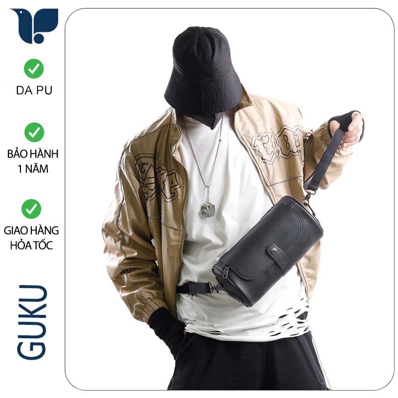 Túi Trống Mini Đeo Chéo Da PU TC03 Túi Thể Thao Nam Nữ Thời Trang Hàn Quốc Hai Màu Nâu & Đen Đa Năng Nhỏ Gọn - GuKu Shop