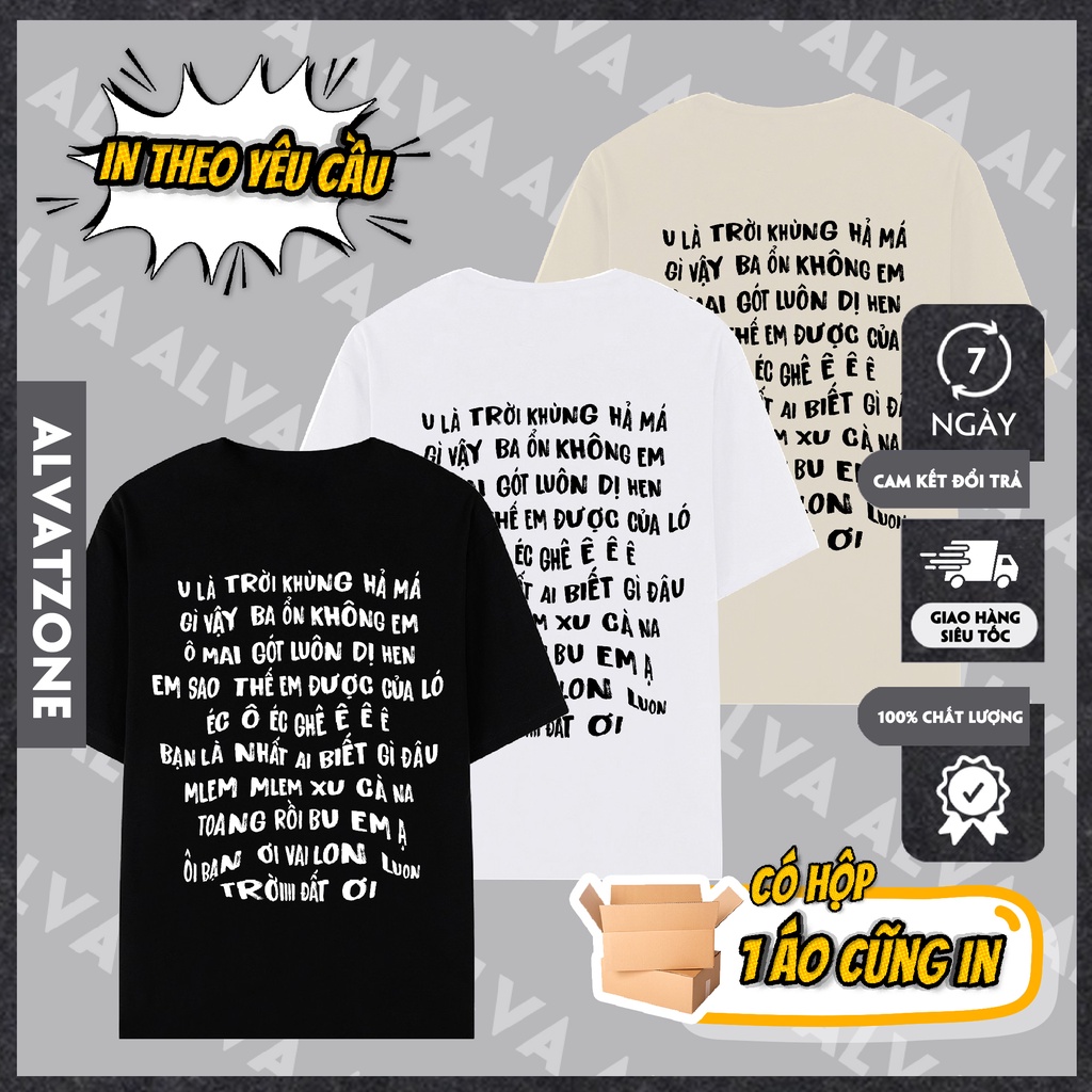 Áo Unisex In Chữ Hài Hước U Là Trời Trẻ Trung, Nam Nữ Mặc Form Cực Đẹp