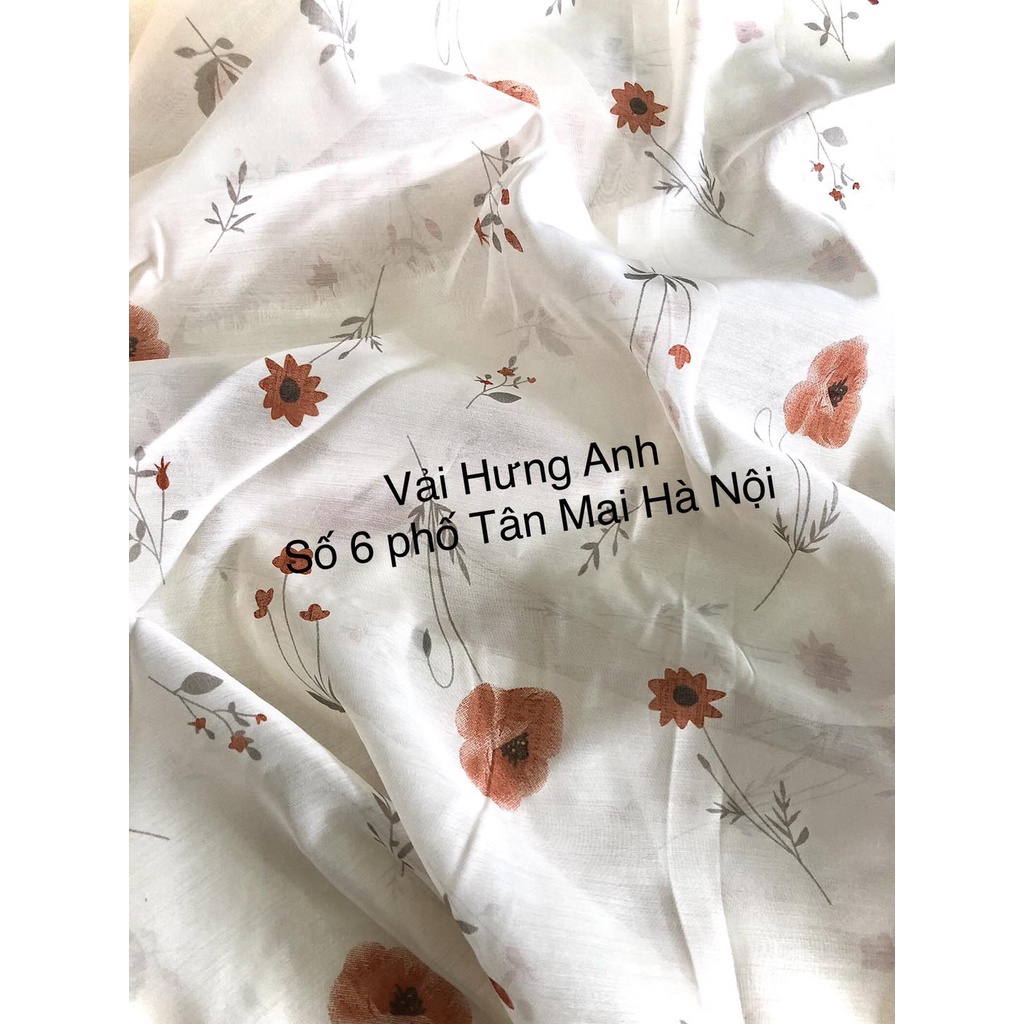 Vải Voan Tơ Hoa - May Váy Suông A, Váy Xòe - Khổ 1.5m - Không Co Giãn - Vải Hưng Anh