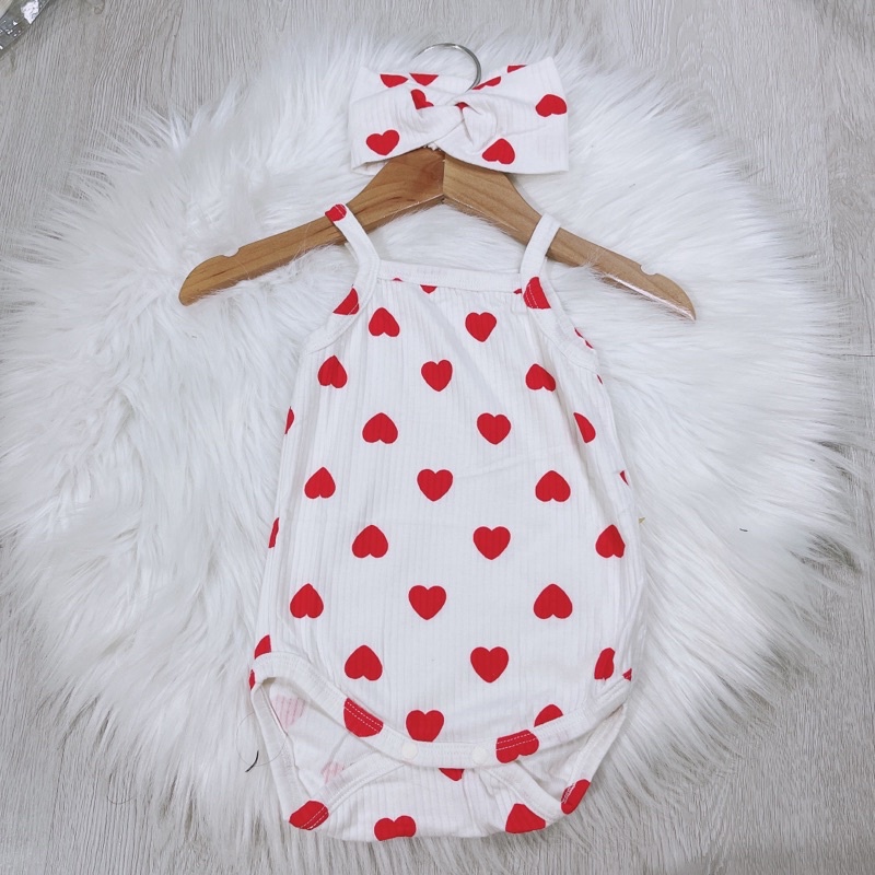 Bodysuit 2 dây xinh cho bé gái