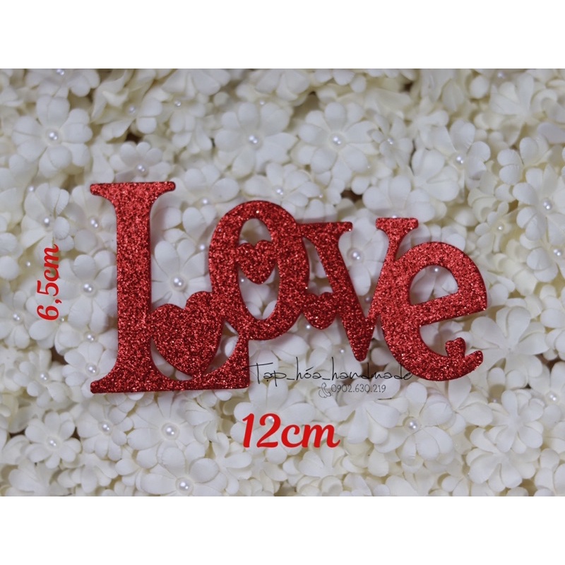 Set 10 chữ xốp kim tuyến trang trí bó hoa, hộp quà