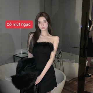 ĐẦM BODY PHỐI LÔNG VŨ TÔN DÁNG 😍