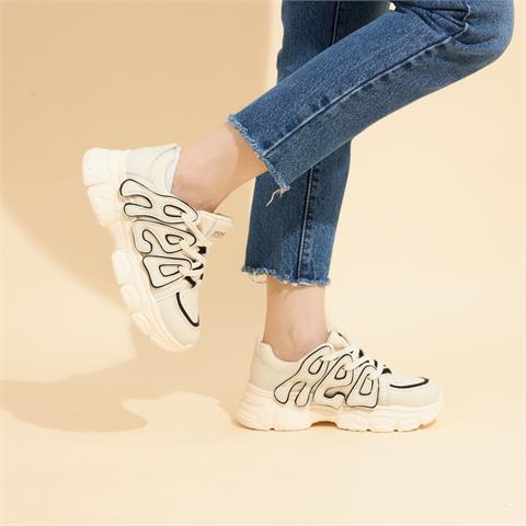Giày thể thao nữ MWC 0763 - Giày Thể Thao Nữ Phối Màu Năng Động Thời Trang, Sneaker Da Đế Độn 4CM Hot Trend