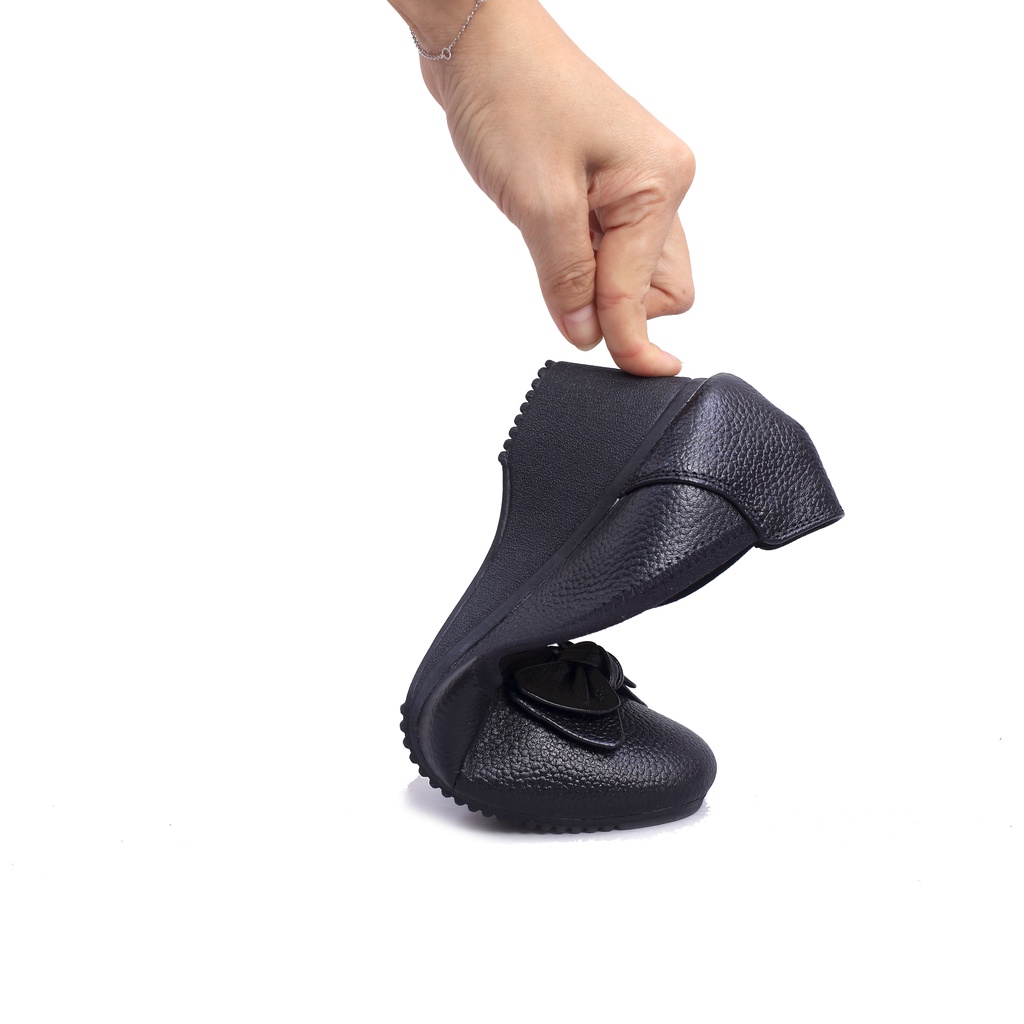 Giày Búp Bê Nữ Đế Xuồng 5cm Da Thật X461