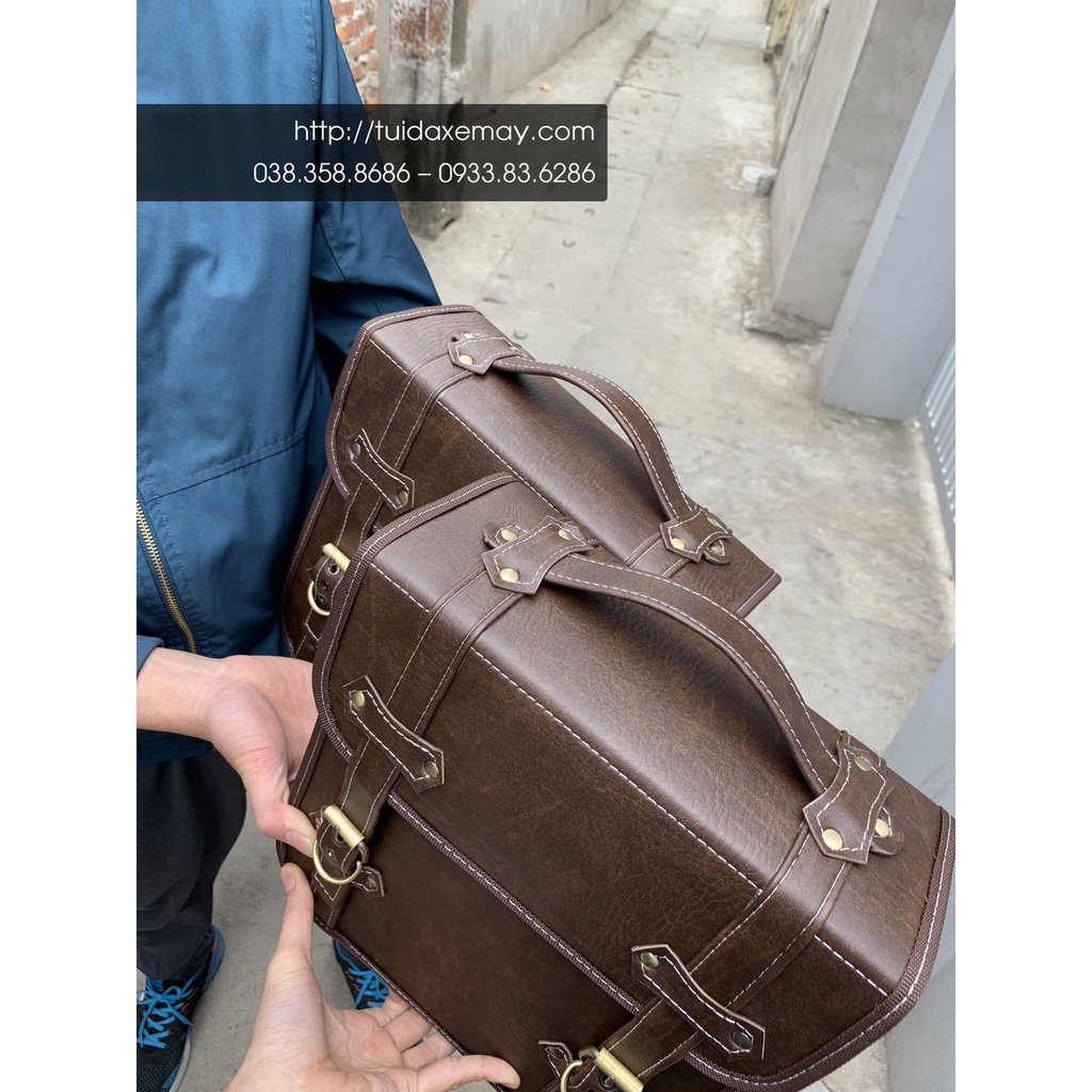 Túi Treo Xe Máy Classic Và Các Dòng Xe Phong Cách Cổ Điển Kích thước Ngang 27cm, Cao 28cm, Dày 11cm