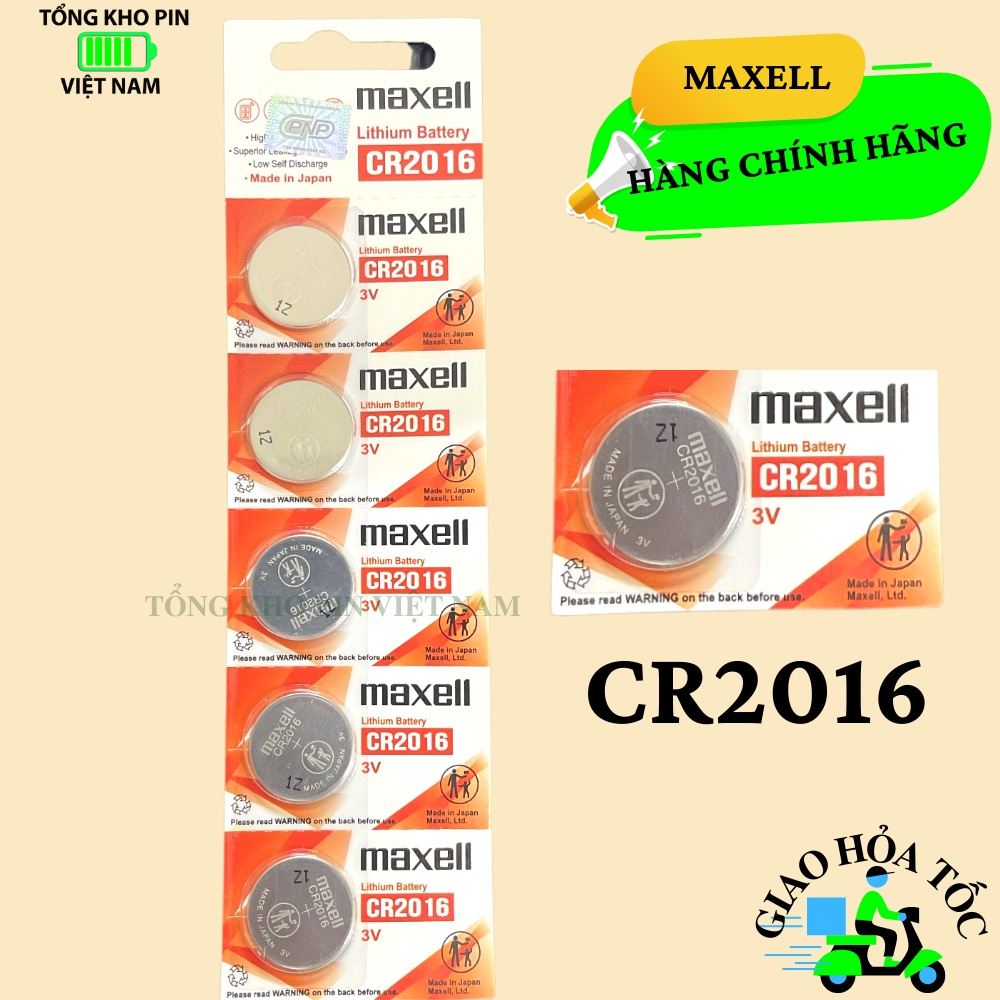 Pin cúc áo Cr2016 Maxell Lithium 3V Made in Japan