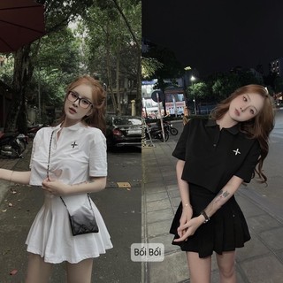 Set Váy Nữ Thể Thao Áo crotop Phối Chân Váy tennis