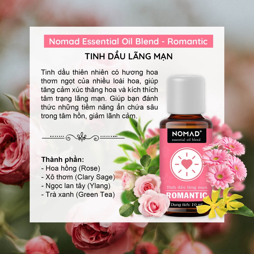 Tinh Dầu Thơm Phòng Nomad Essential Oil Blend - Romantic 10/50ml