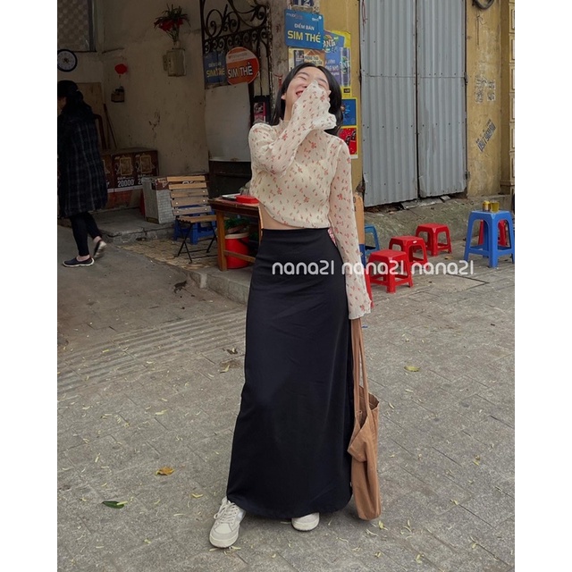 Chân váy thun trơn dáng dài Nana21 Nanastore21