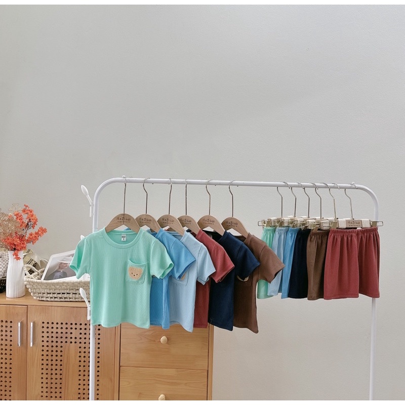 Bộ tăm lạnh thêu gấu cho bé 8-20kg