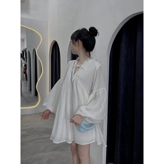 ĐẦM BBD TRẮNG CỔ BÈO TAY BÍ