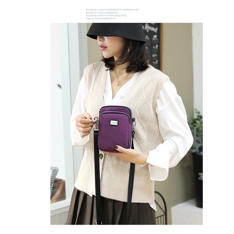 Túi đựng điện thoại đeo chéo nữ mini vải dù nhiều ngăn đựng thời trang trung niên đẹp giá rẻ 3561