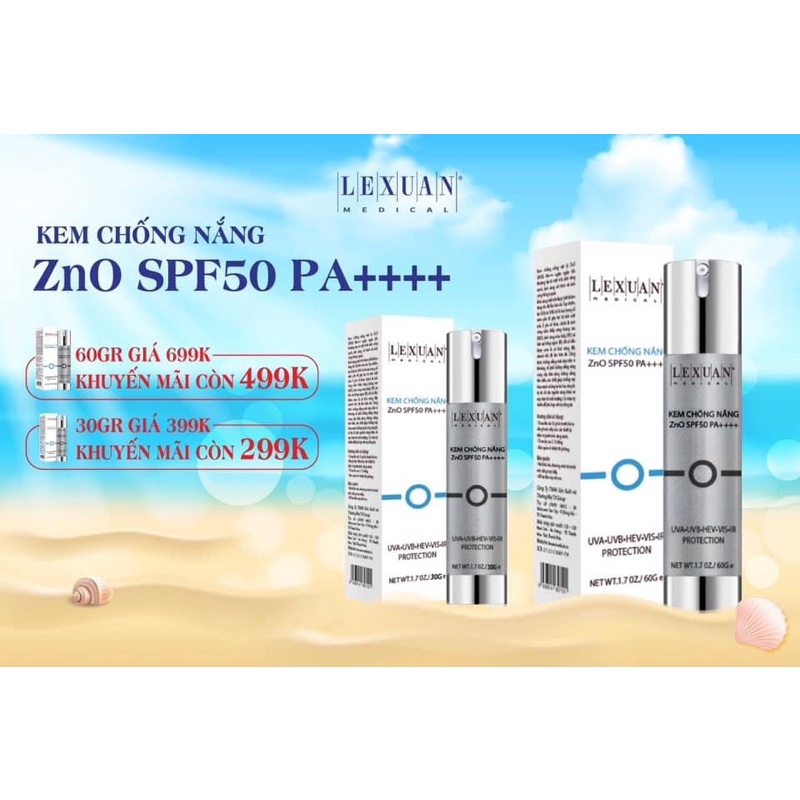 kem chống nắng ZNO Lê xuân - SPF 50 PA ++++