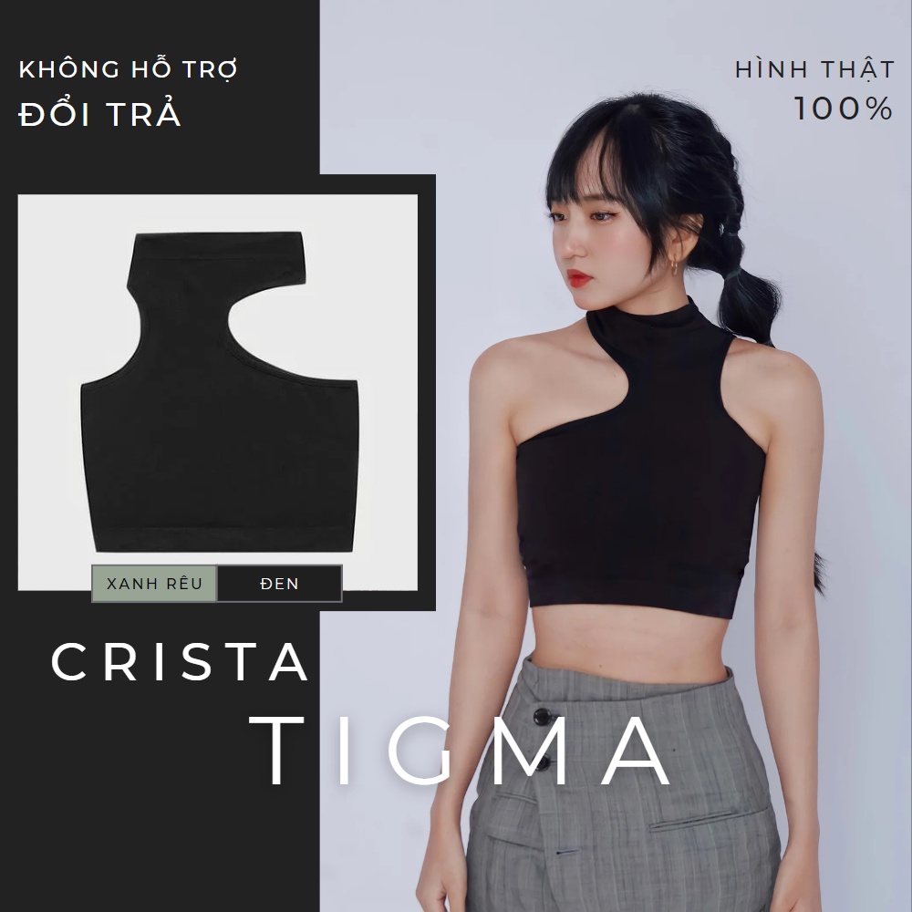 Croptop cổ lọ khoét vai Shortie - Crista Tigma