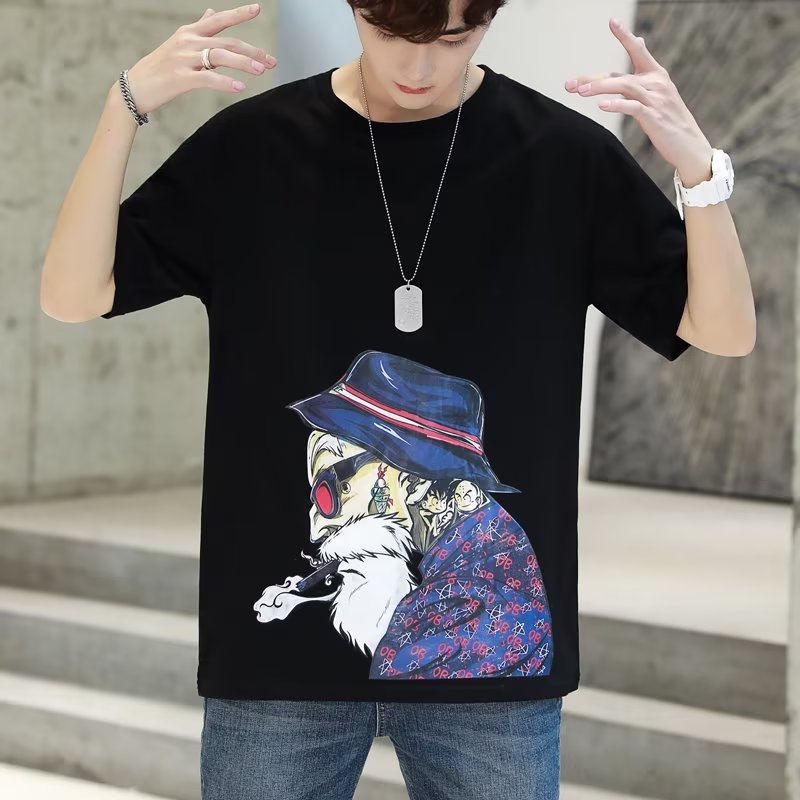 Áo Thun Nam Tay Ngắn Dáng Rộng Phong Cách Hàn Quốc Thời Trang Mùa Hè Size S-5XL