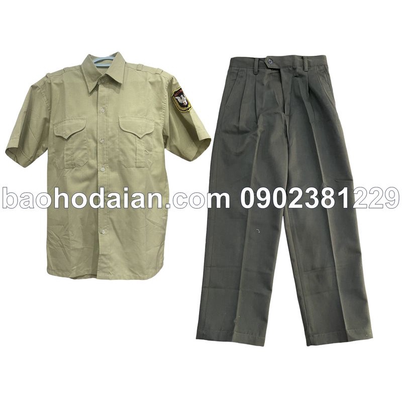 Quần áo bảo vệ cộc tay màu xanh rêu