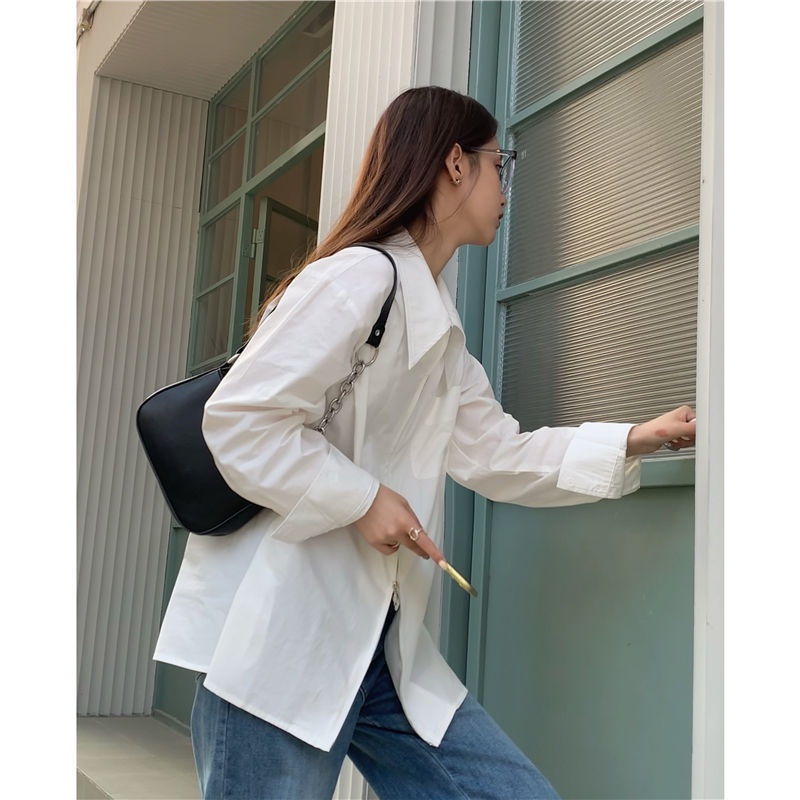 TIANLEYU Áo Sơ Mi cotton chiffon Phong Cách Hàn Quốc Cơ Bản Dành Cho Nữ Hàn Quốc ins Trendy Korean Style Mx220206 36Z230909