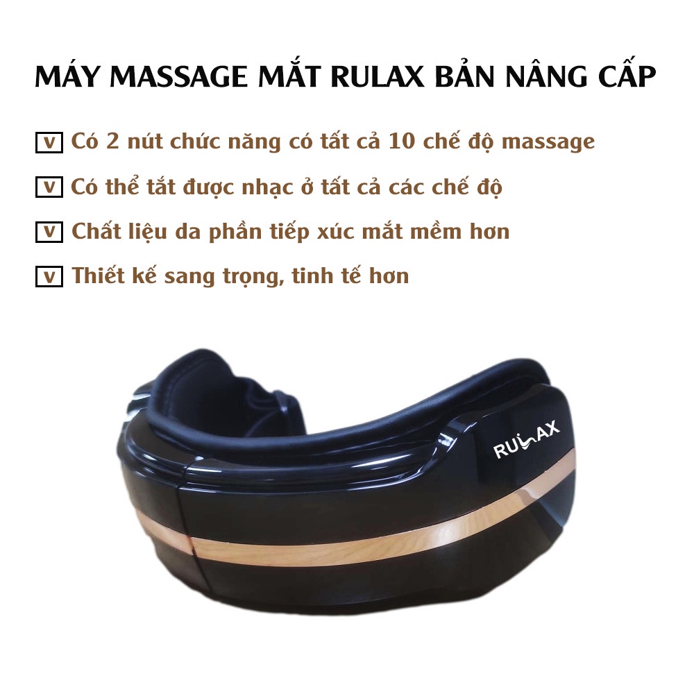 Máy Massage Mắt Thông Minh Rulax Trị Mỏi Mắt, Thâm Quầng Tích Hợp Bluetooth Nghe Nhạc Phiên Bản Mới Nhất Thị Trường