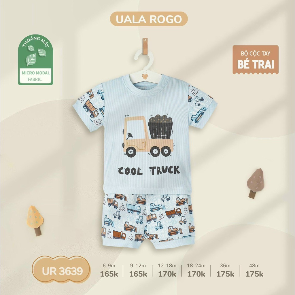 Bộ quần áo cộc tay vân sọc họa tiết UR3639