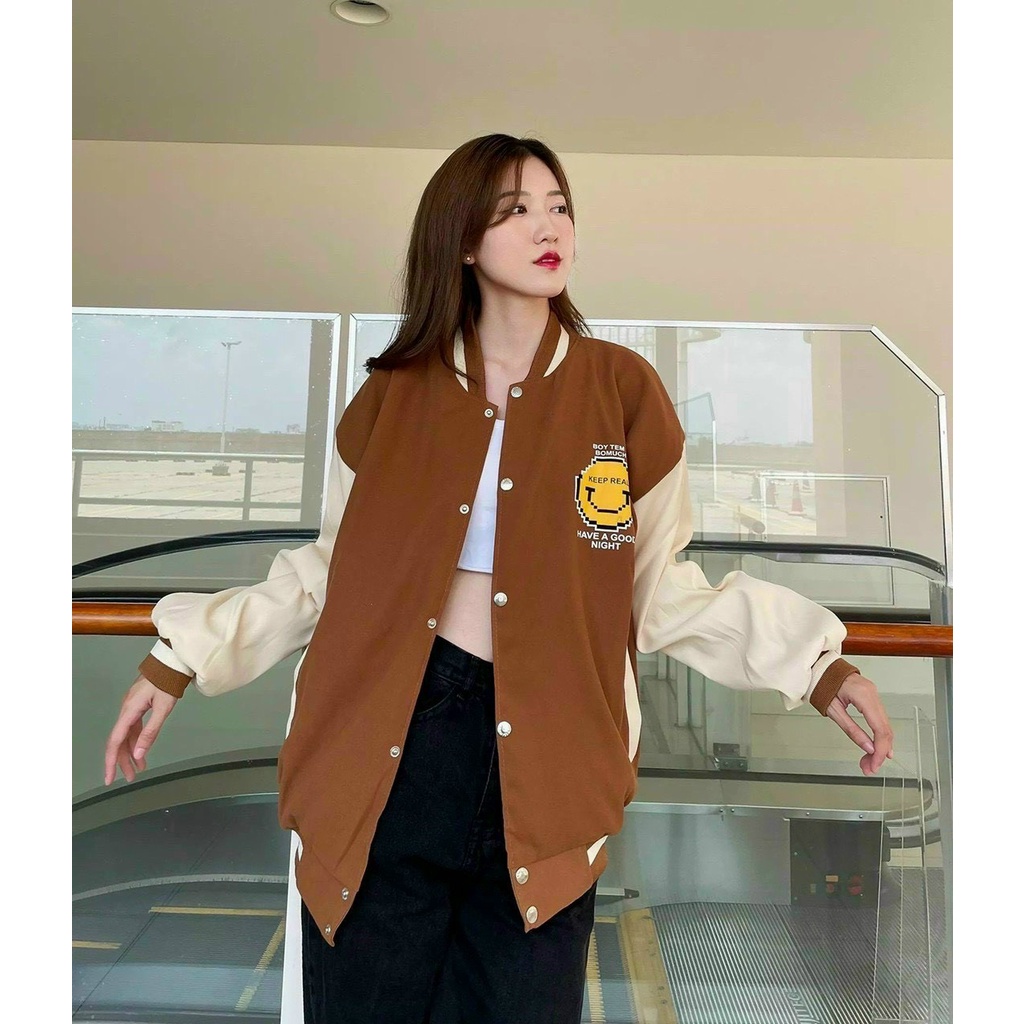 Áo Khoác Nữ Unisex, Nam Basic Unisex Nỉ From Rộng Màu Kem, Áo Khoác Da Lộn Unisex, Áo Khoác Nỉ Bomber, Áo Bomber Unisex | BigBuy360 - bigbuy360.vn