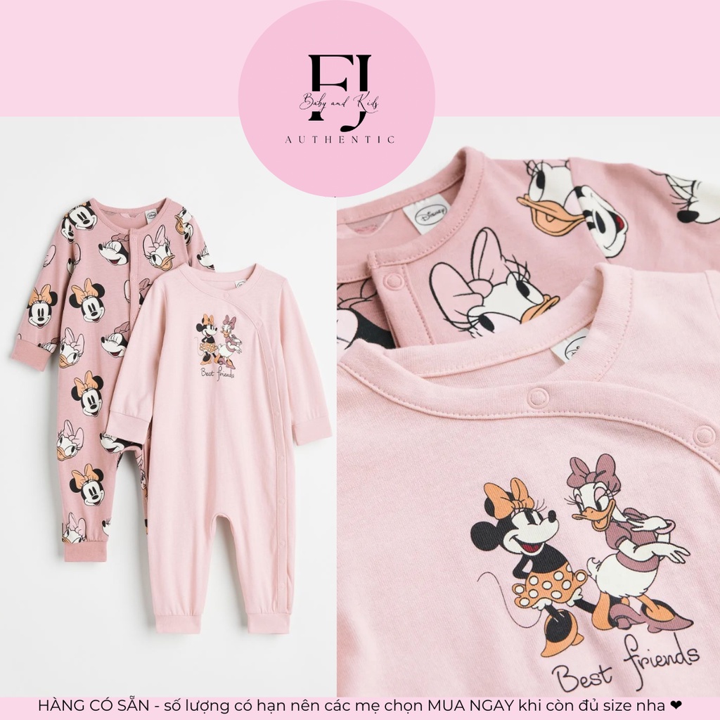 Body trẻ em chính hãng HM, body bé gái body liền hồng Minnie, hàng hiệu cho bé