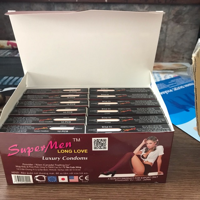 Hộp lớn 120 Cái Bao Cao Su Supermen Gai - Kéo Dài Thời Gian