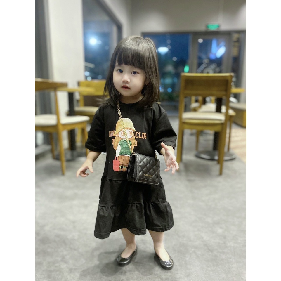 BÁN SỈ VÁY BÉ GÁI ĐUÔI CÁ MÀU ĐEN CÔ GÁI