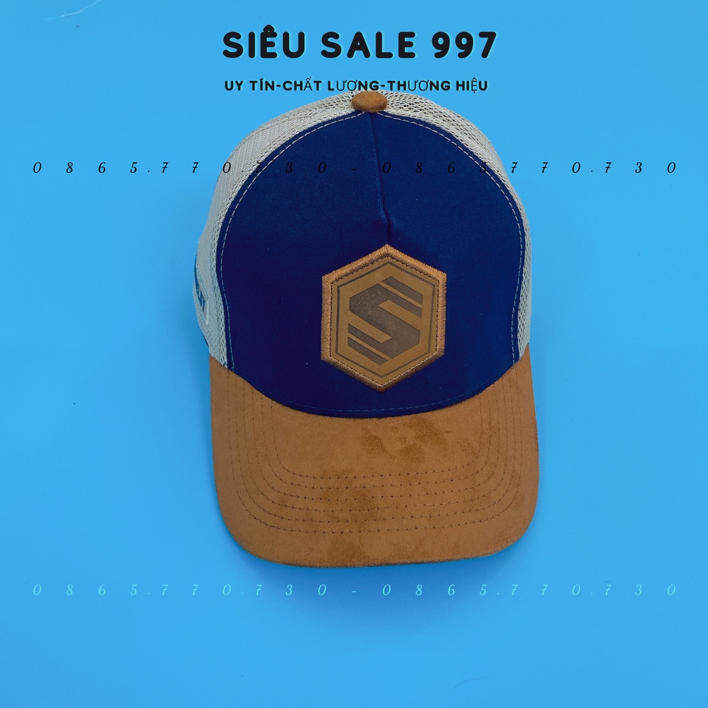 (SIÊU PHẨM) MŨ LƯỠI TRAI THÊU LOGO S CHẤT DA LỘN PHỐI LƯỚI CAO CẤP MẪU MỚI FULL TEM MÁC