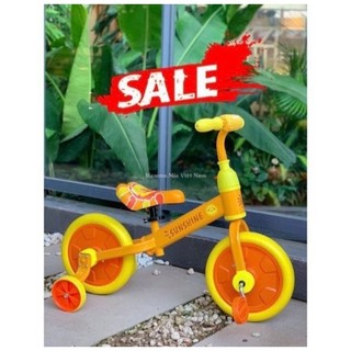 Xe cân bằng màu vàng chắc chắn bền đẹp có 4 chức năng, có thể tháo dời bánh phụ