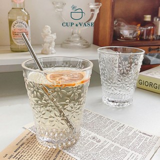 Ly Thủy Tinh Uống Nước CUP & VASE Họa Tiết Vintage LY031