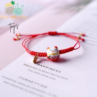 Vòng tay mèo may mắn, lắc tay mèo may mắn, dây rút cute đáng yêu của tiệm nhà dứa và