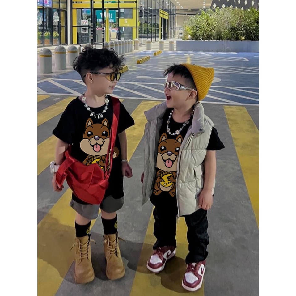 Áo thun gia đình drew sóc cho bé , áo phông trẻ em unisex , Kid_genz