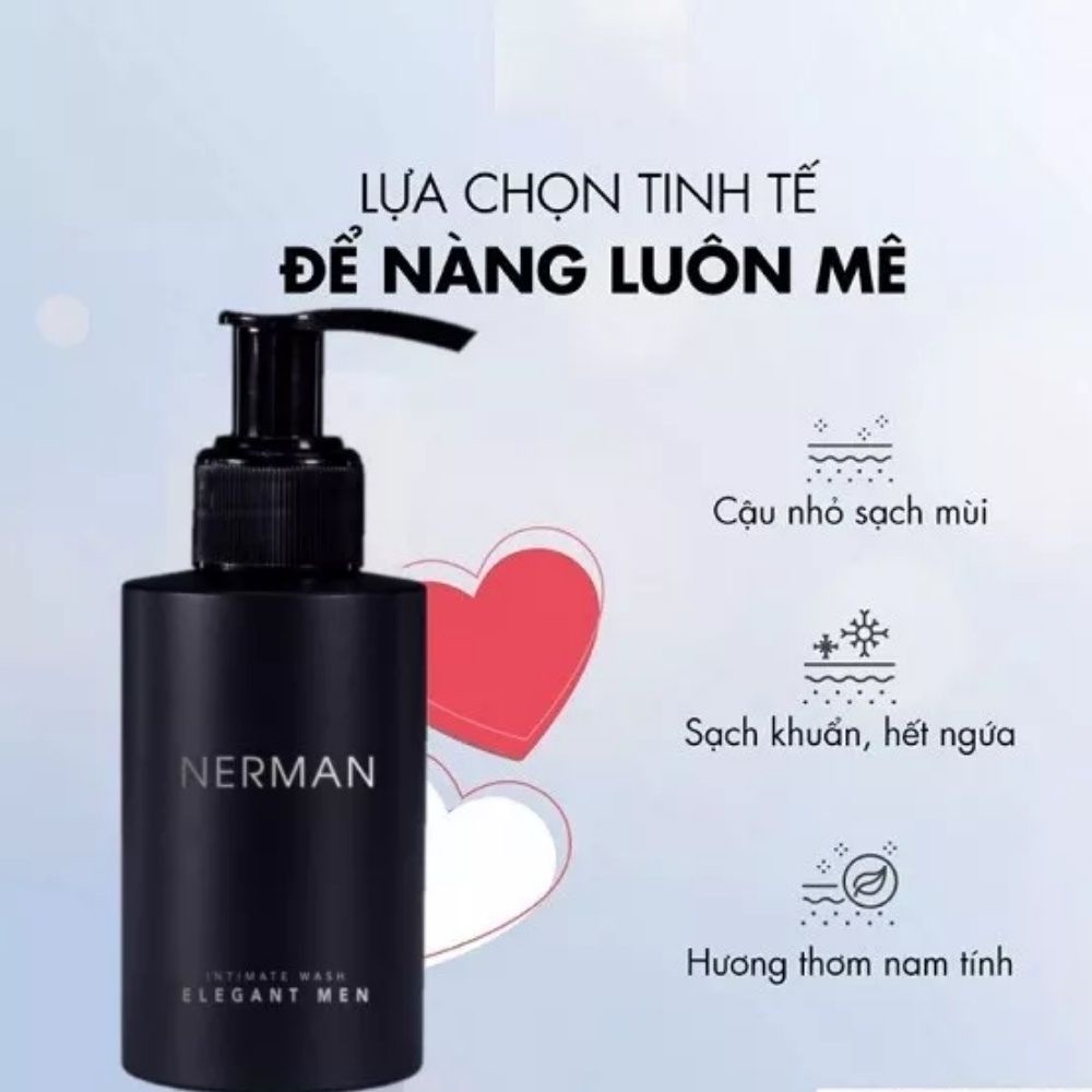 Dung Dịch Vệ Sinh Nam Nerman Elegant Men Hương Nước Hoa Cao Cấp Khử Khuẩn Khử Mùi Hôi Khô Thoáng Thơm Lâu Chính Hãng