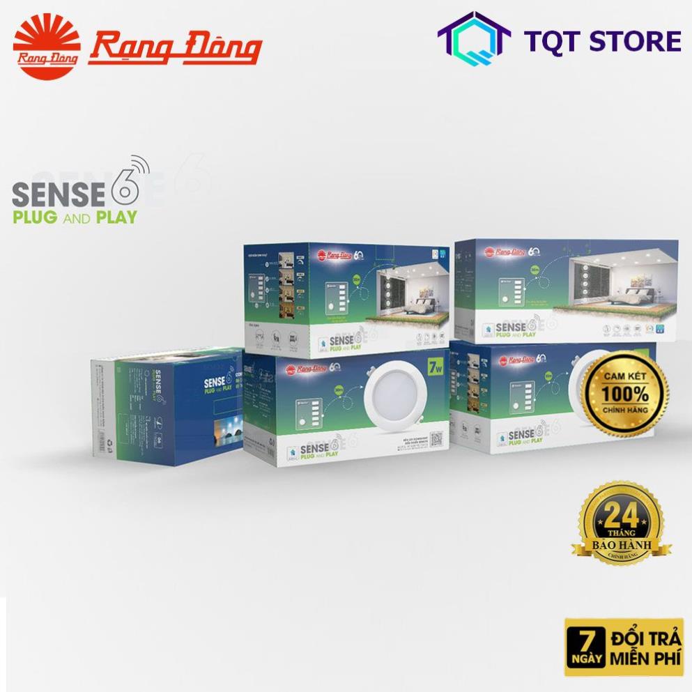 Combo Downlight Sense 6 thương hiệu Rạng Đông AT16.RM 110/9W.C6 tiết kiệm điện. Kèm 1 Remote điều khiển