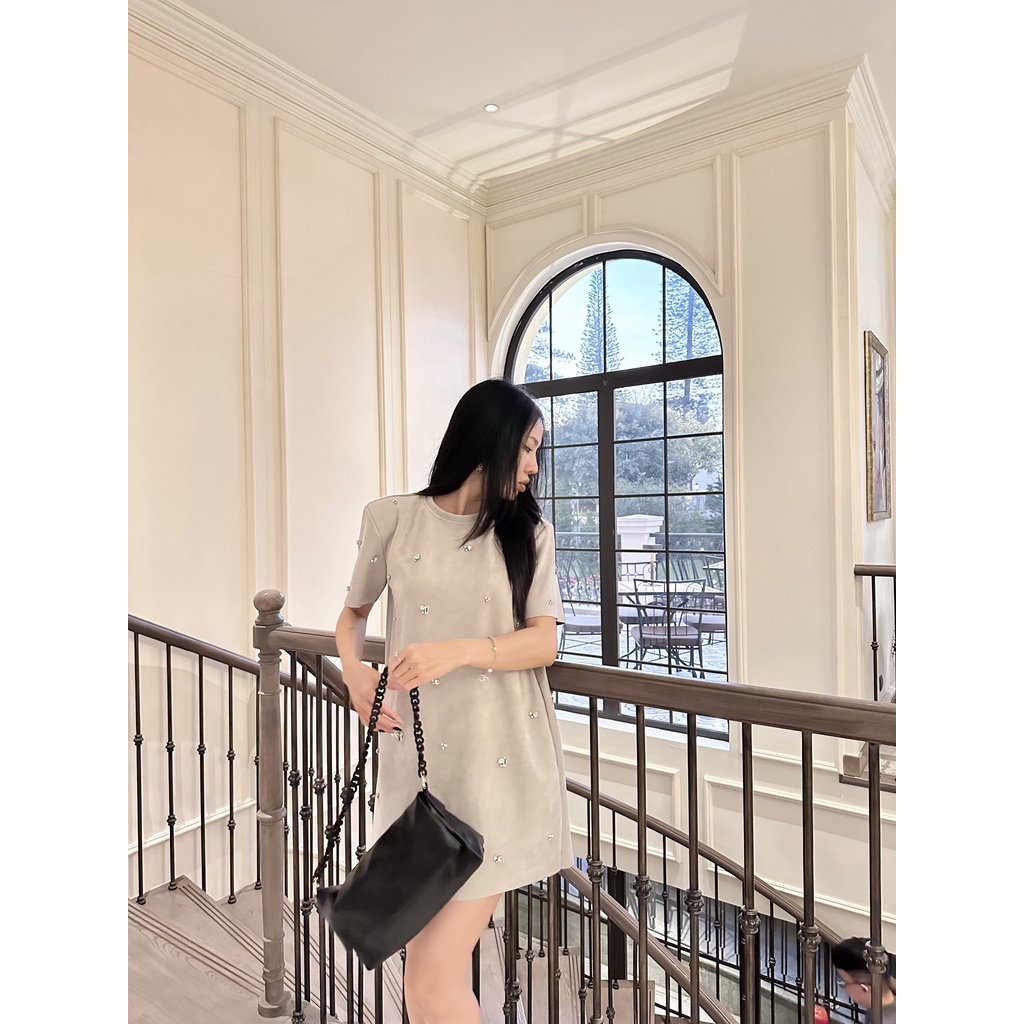 Váy cộc tay dáng suông ngắn ASHLEY